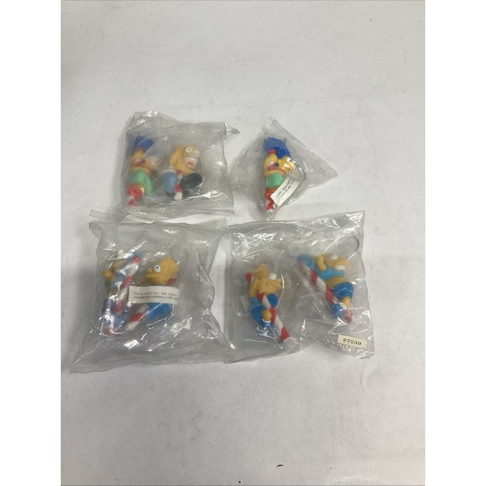 Lot of 4 Packs (7 Ornaments) The Simpsons On Candy Canes Christmas Ornaments
